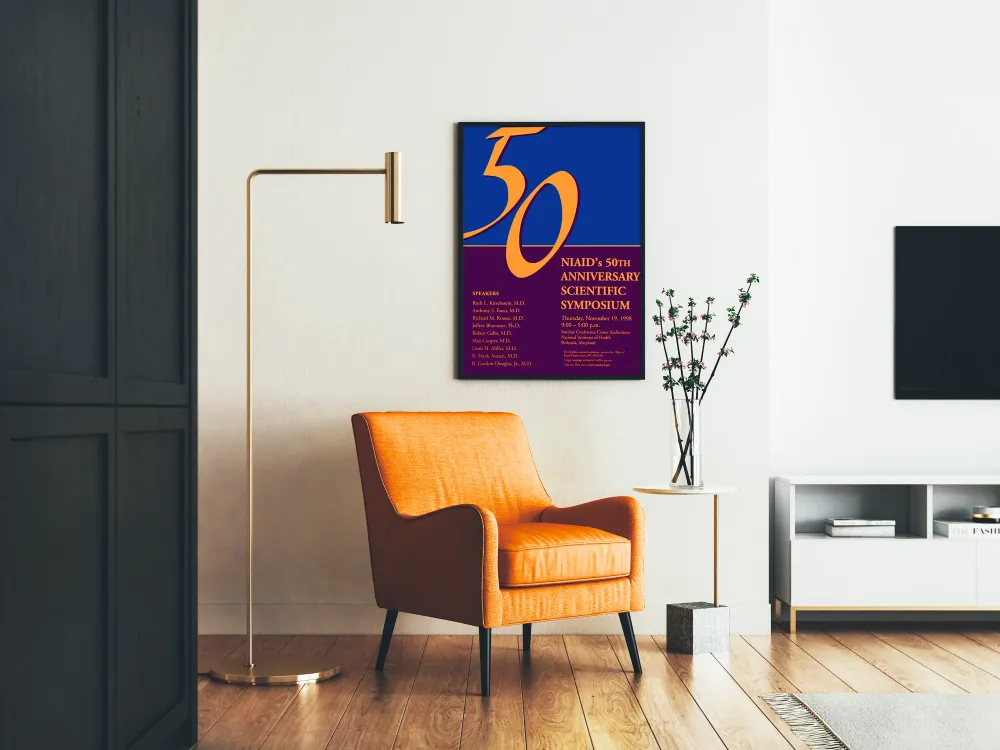 Affiche vintage symposium scientifique 50 ans NIAID Artem Legrand
