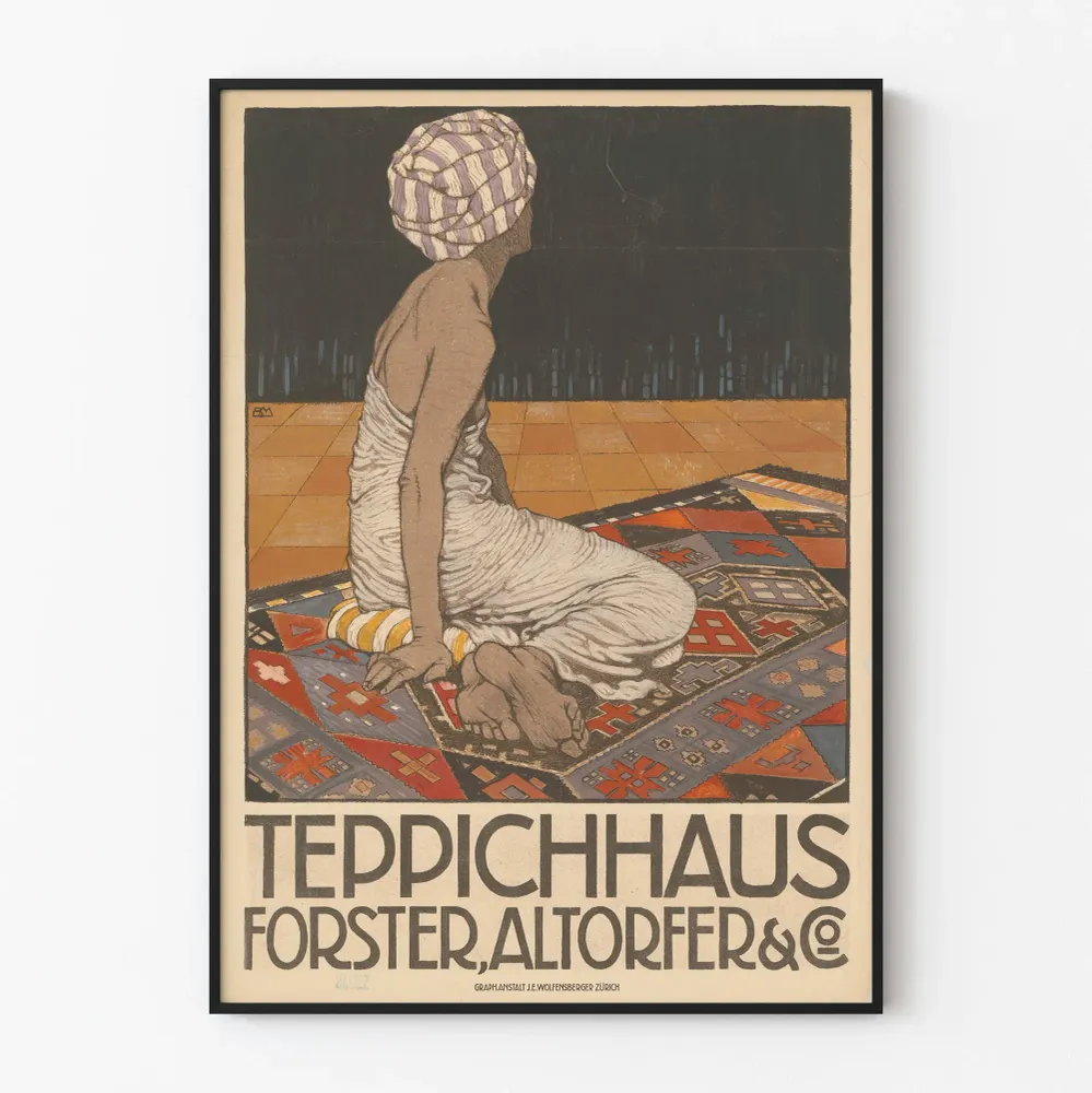 Affiche vintage Teppichhaus Forster, Altorfer & Co - Décoration murale rétro Artem Legrand