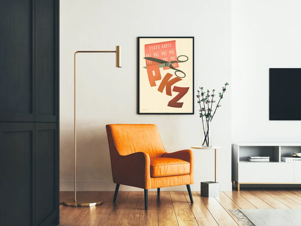 Affiche vintage Textil-Karte PKZ pour décoration murale Artem Legrand