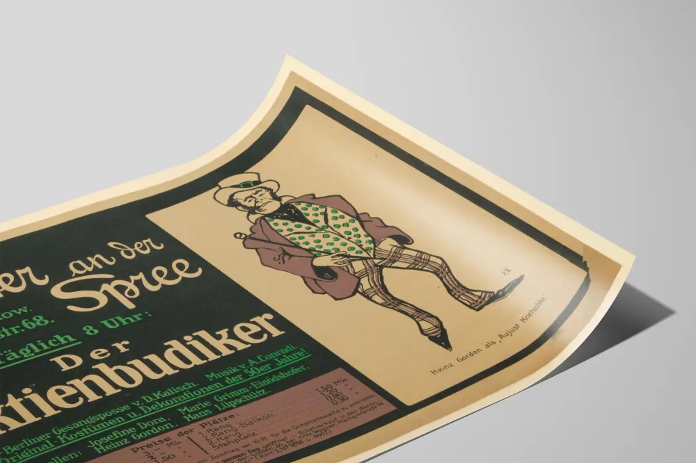 Affiche vintage théâtre allemand Der Aktienbudiker Artem Legrand