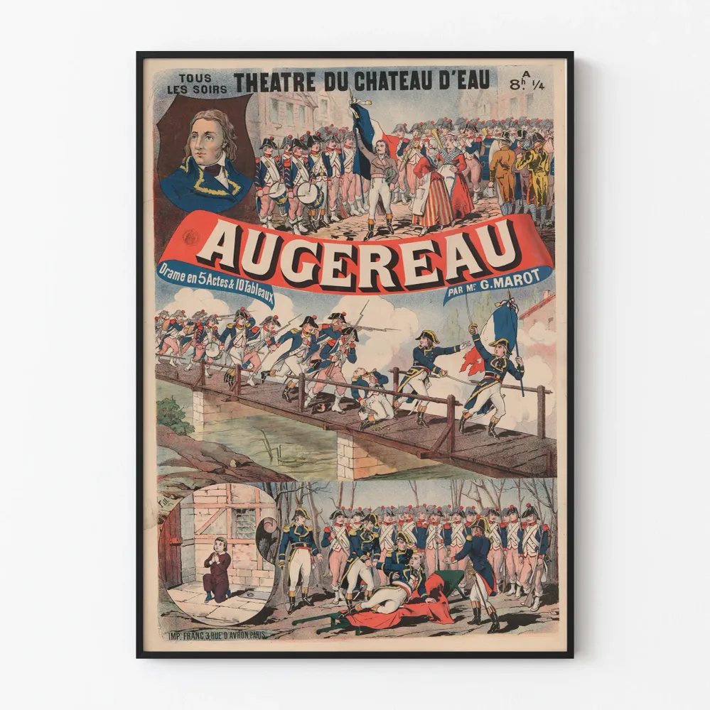 Affiche vintage théâtre du Château d'Eau - Drame Augereau en 5 actes Artem Legrand