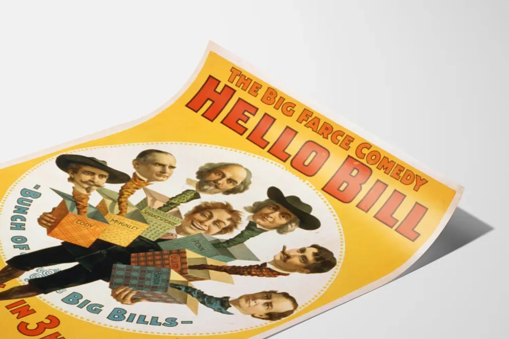 Affiche vintage théâtre comédie Hello Bill Artem Legrand