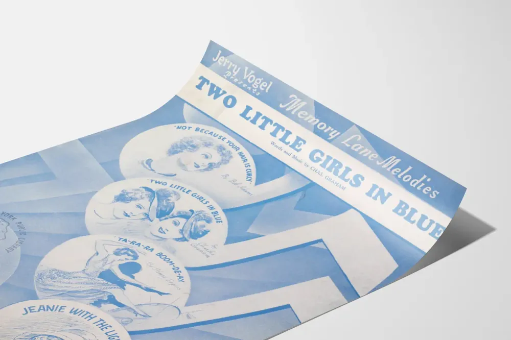 Affiche Vintage Two Little Girls Blue Artem Legrand