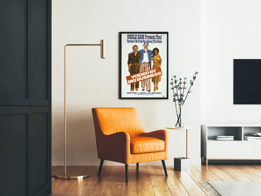 Affiche vintage Uncle Sam et la protection des droits syndicaux Artem Legrand