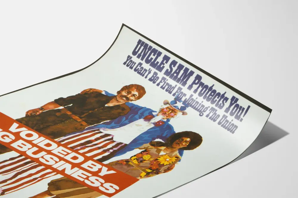Affiche vintage Uncle Sam et la protection des droits syndicaux Artem Legrand