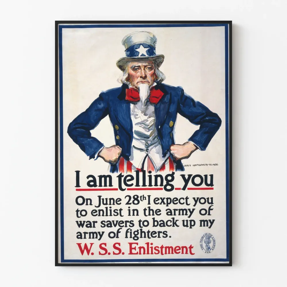 Affiche Vintage Uncle Sam Recrutement W.S.S. Enlistment Artem Legrand