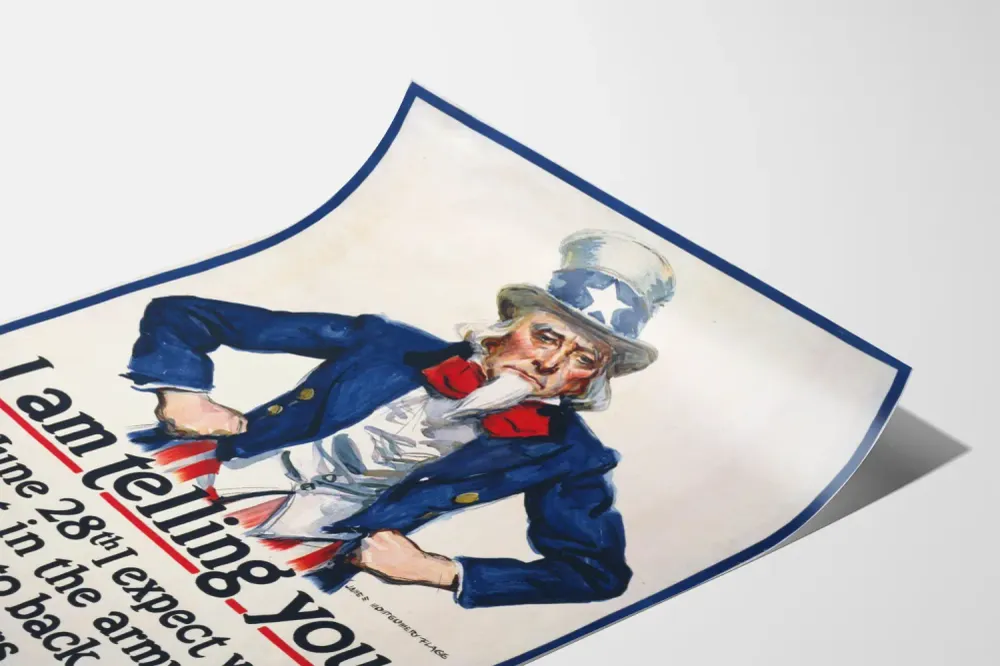 Affiche Vintage Uncle Sam Recrutement W.S.S. Enlistment Artem Legrand
