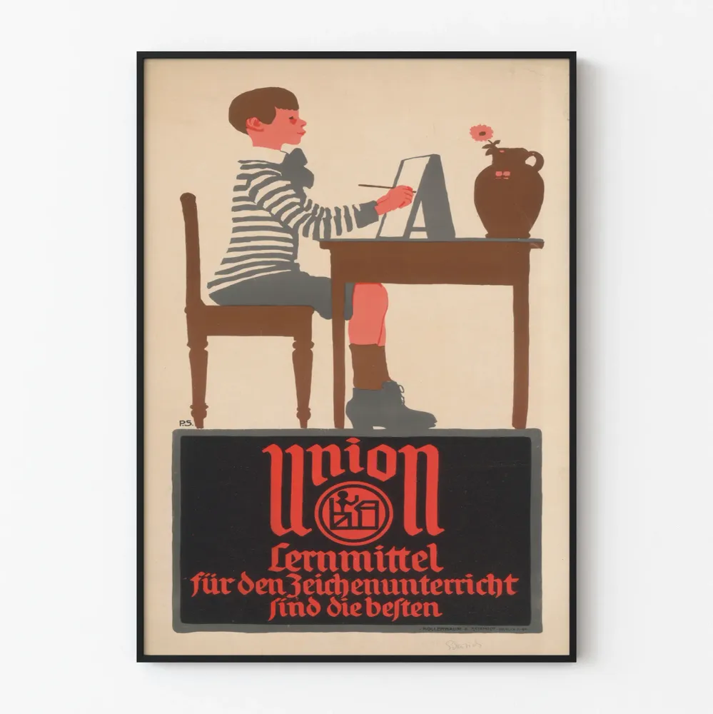 Affiche vintage Union matériel de dessin pour l'enseignement artistique Artem Legrand