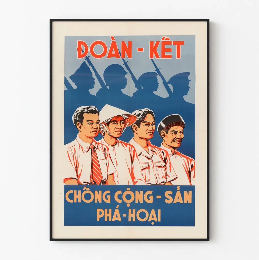 Affiche Vintage Vietnamienne de Solidarité et Résistance Artem Legrand