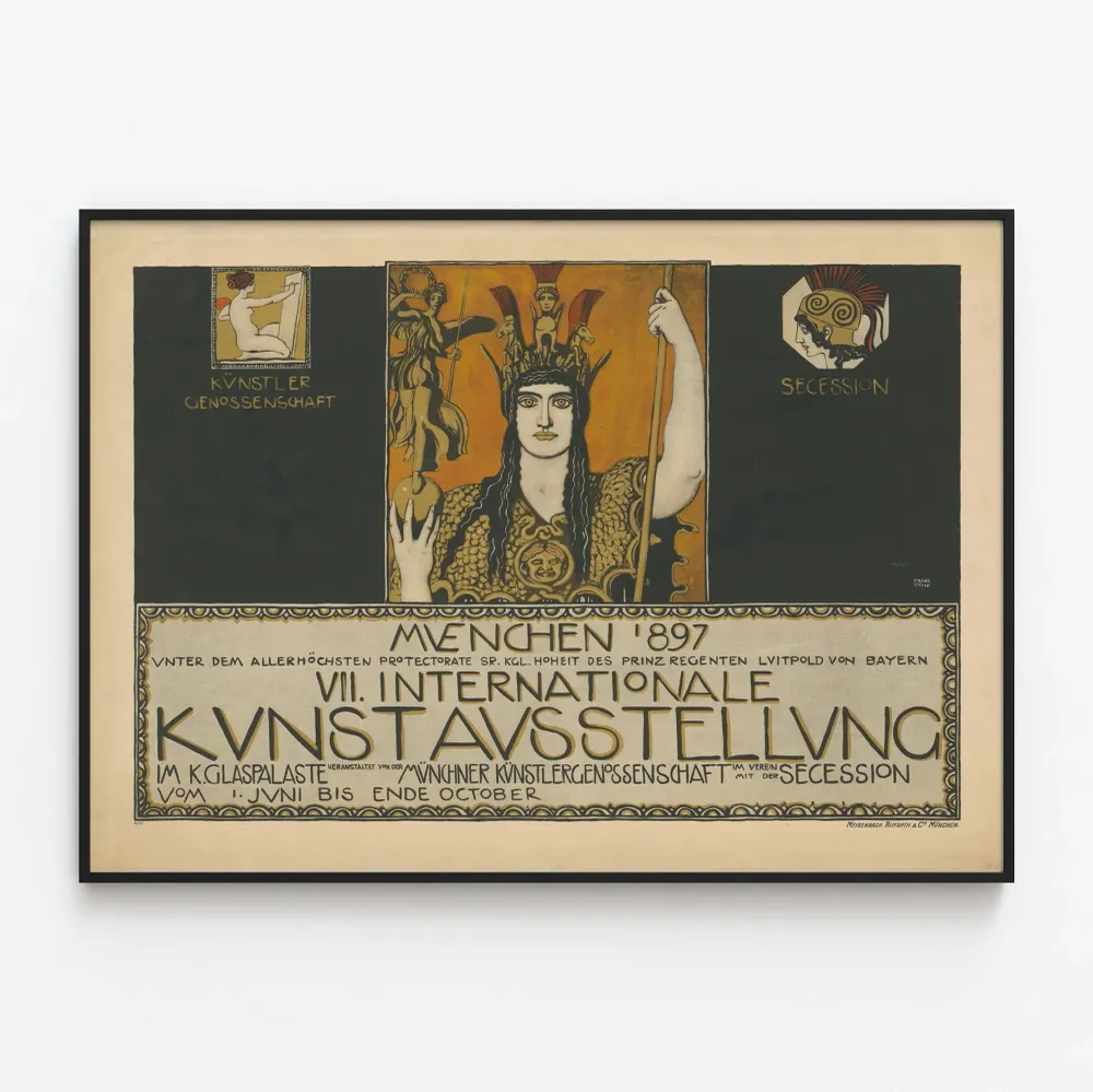 Affiche vintage VIIème Exposition internationale d'art Munich 1897 Artem Legrand