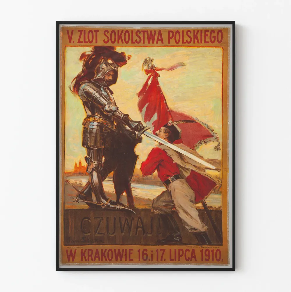 Affiche vintage Vème Congrès Sokol de Pologne à Cracovie 1910 Artem Legrand