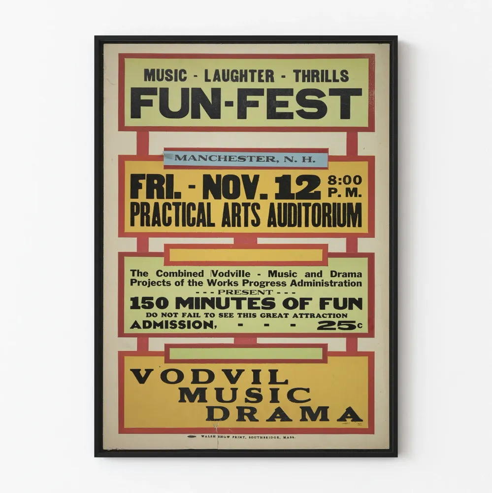 Affiche vintage Vodvil Music Drama pour décoration murale Artem Legrand