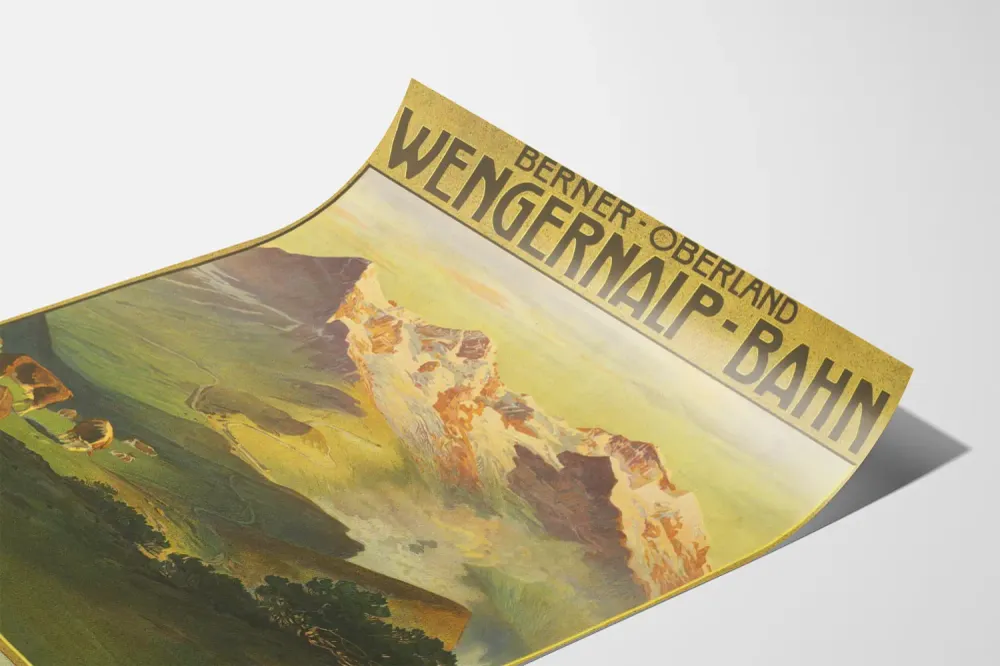 Affiche Vintage Wengernalp Bahn Berner Oberland - Station Scheidegg Artem Legrand