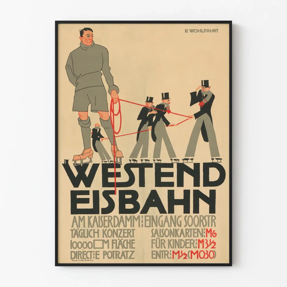 Affiche vintage Westend Eisbahn - Patinage au Kaiserdamm Artem Legrand