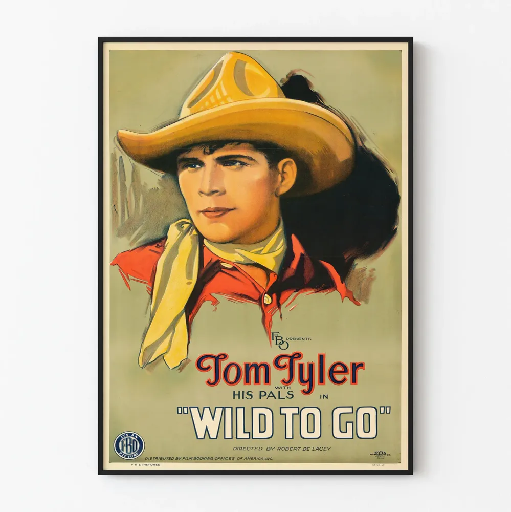 Affiche vintage western Tom Tyler Wild To Go Artem Legrand