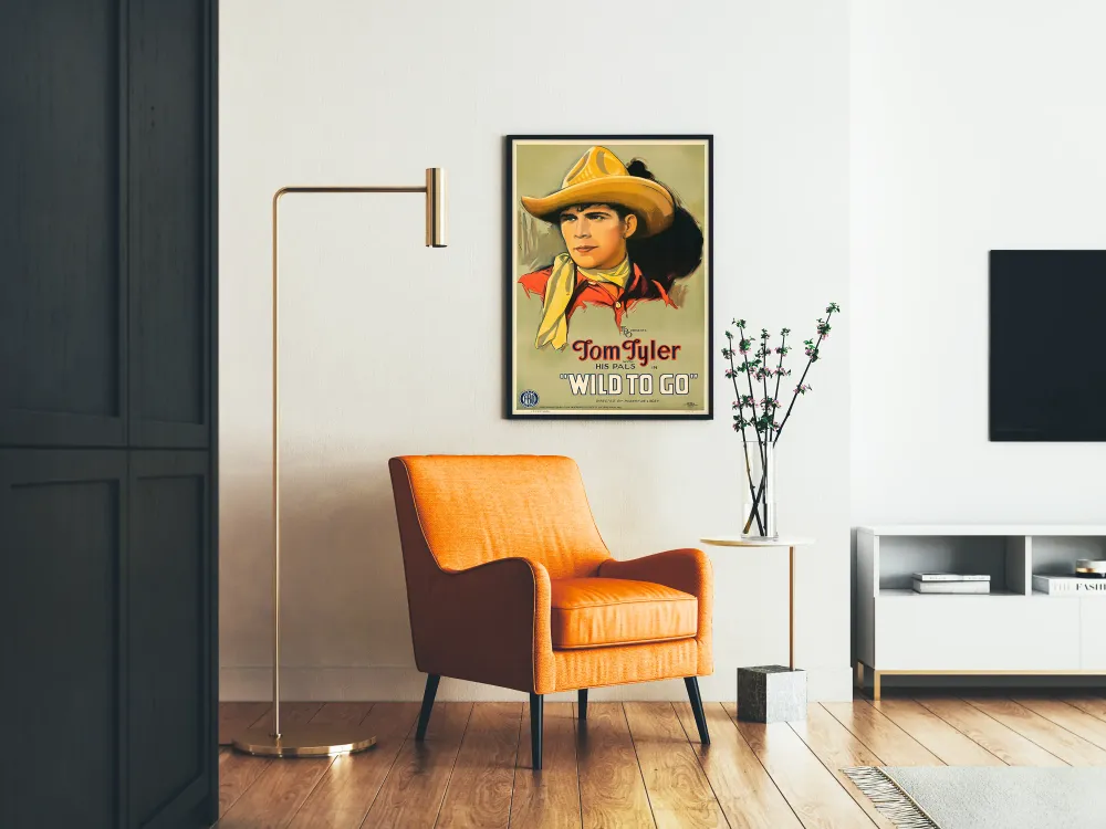 Affiche vintage western Tom Tyler Wild To Go Artem Legrand