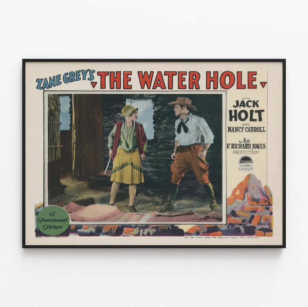 Affiche vintage western Water Hole de Zane Grey Artem Legrand