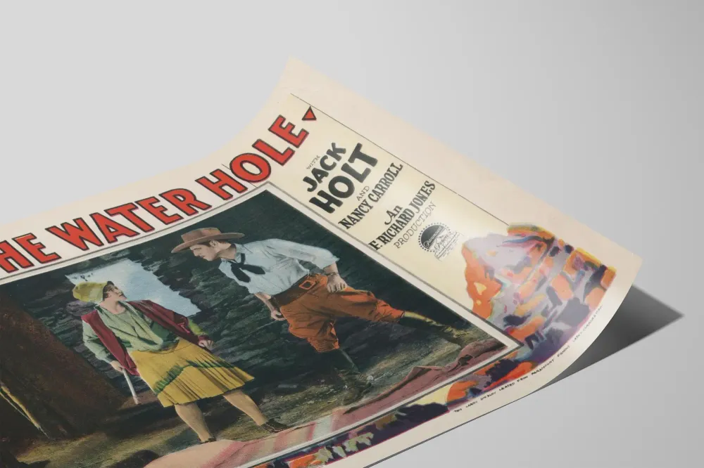 Affiche vintage western Water Hole de Zane Grey Artem Legrand