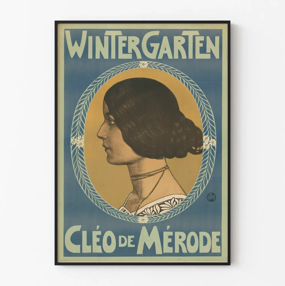 Affiche vintage Wintergarten Cléo de Mérode pour décoration murale Artem Legrand
