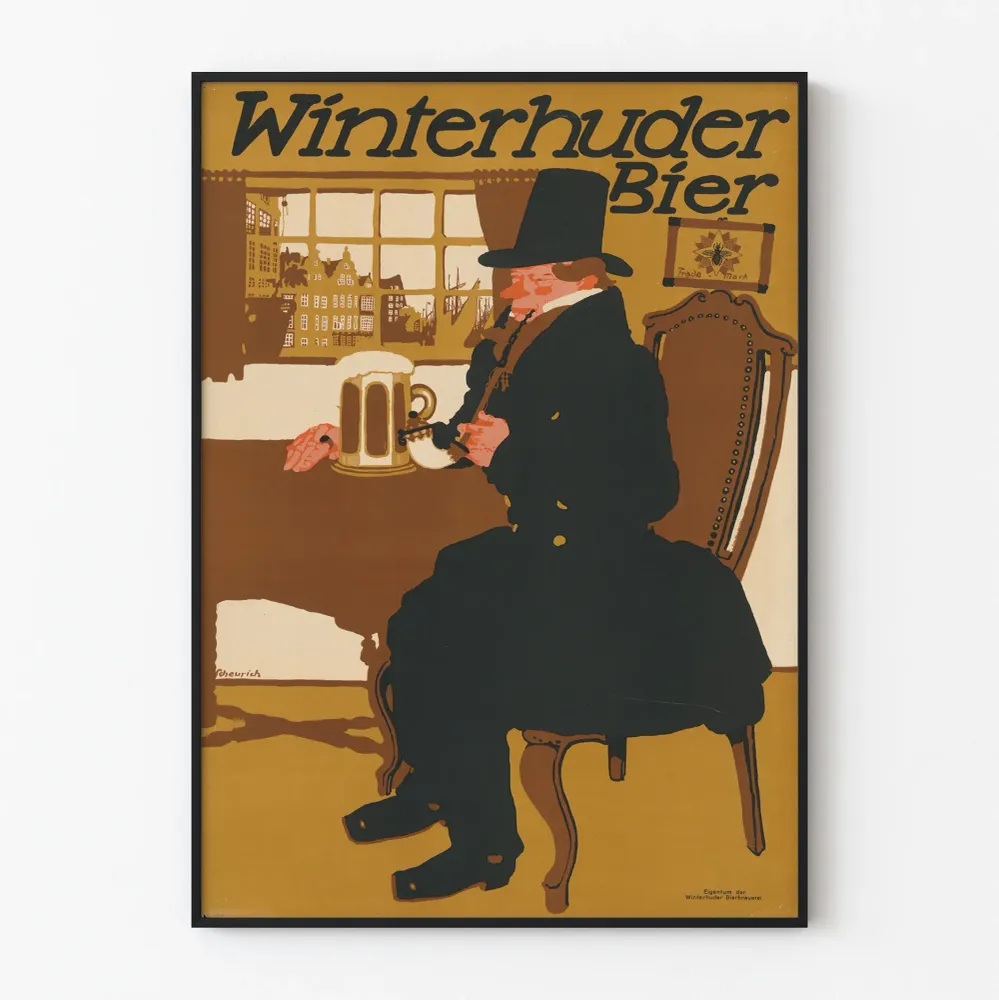 Affiche Vintage Winterhuder Bier - Décoration Murale Rétro Artem Legrand