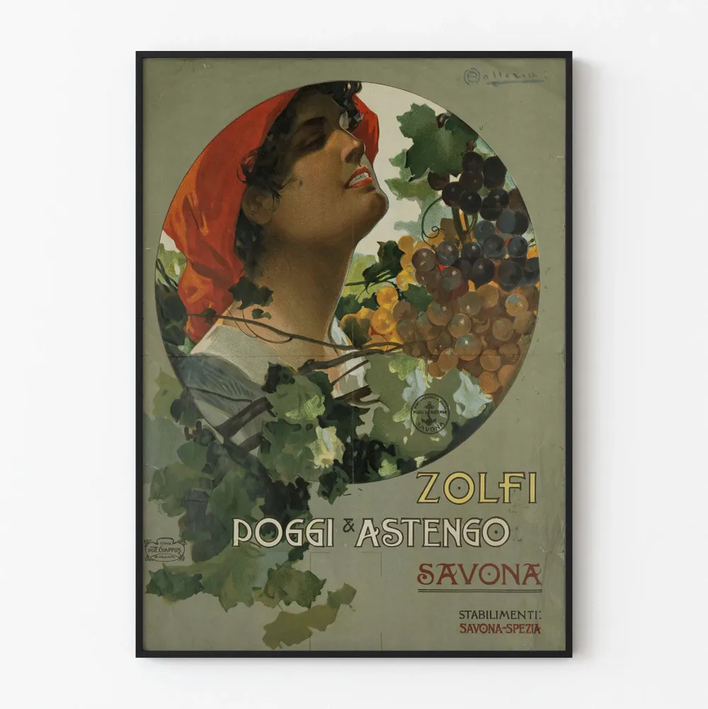 Affiche Vintage Zolfi Poggi & Astengo Savona Décoration Murale Artem Legrand