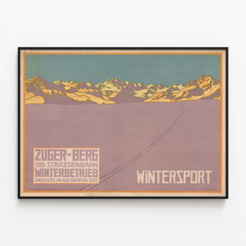 Affiche Vintage Zuger-Berg Wintersport et Tramway Artem Legrand