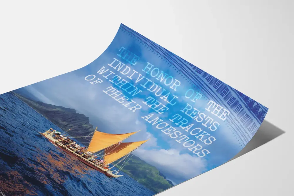 Poster Bateau Polynésien Traditionnel sur l'Océ Artem Legrand