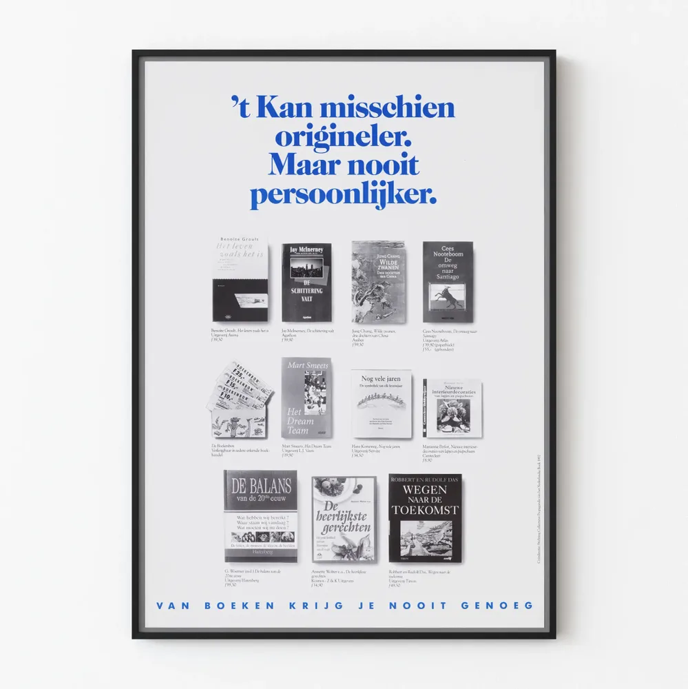 Poster Déco Murale Inspiration Livres - 't Kan misschien origineler. Maar nooit persoonlijker. Artem Legrand