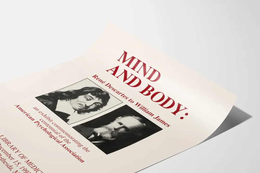 Poster exposition Mind and Body René Descartes et William James Artem Legrand