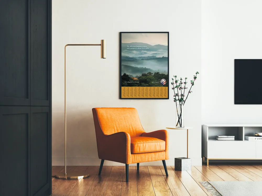 Poster Inspirationnel Peace Corps avec Paysage Brumeux Artem Legrand