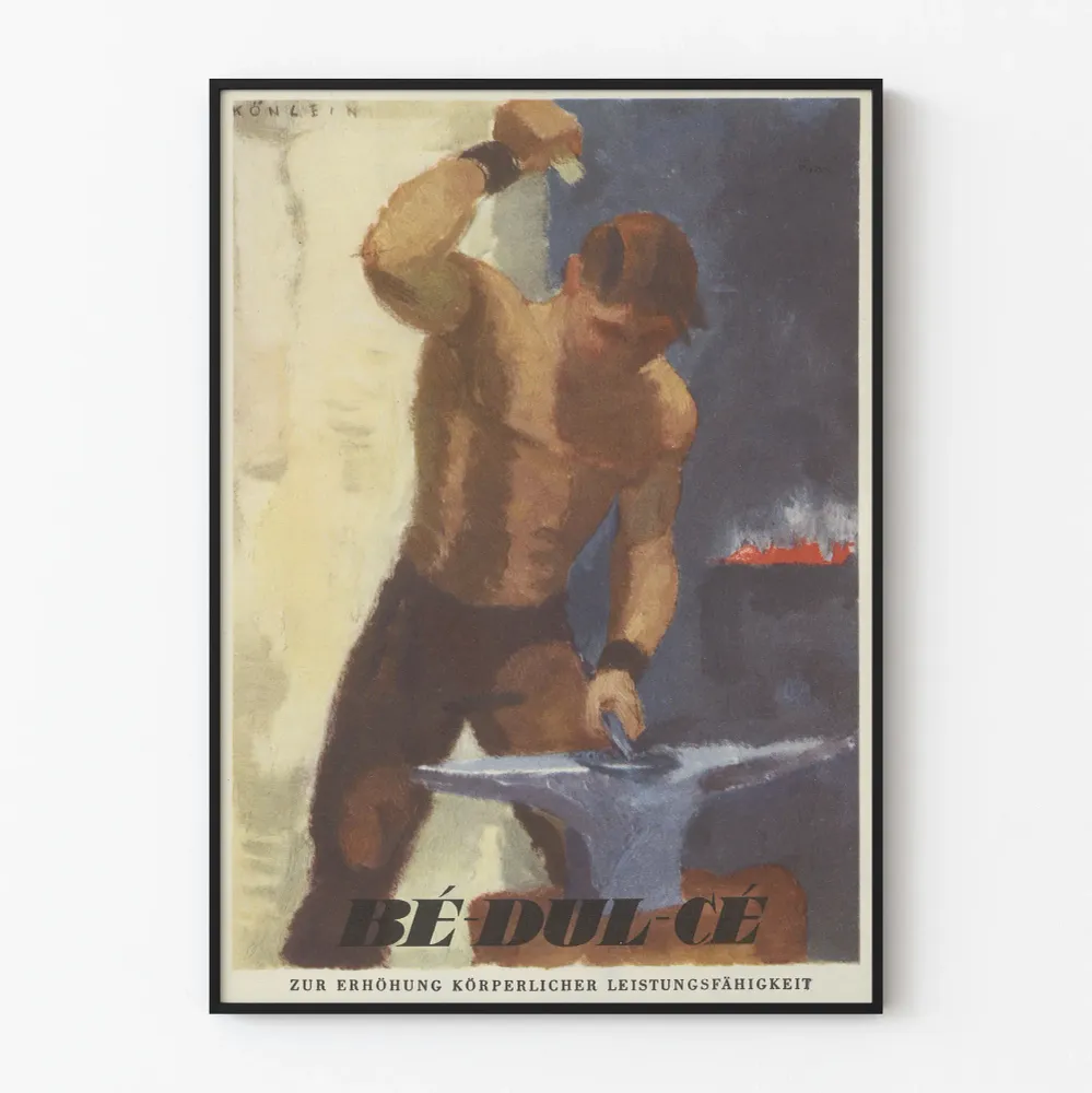 Poster vintage forgeron au travail - décoration murale industrielle Artem Legrand