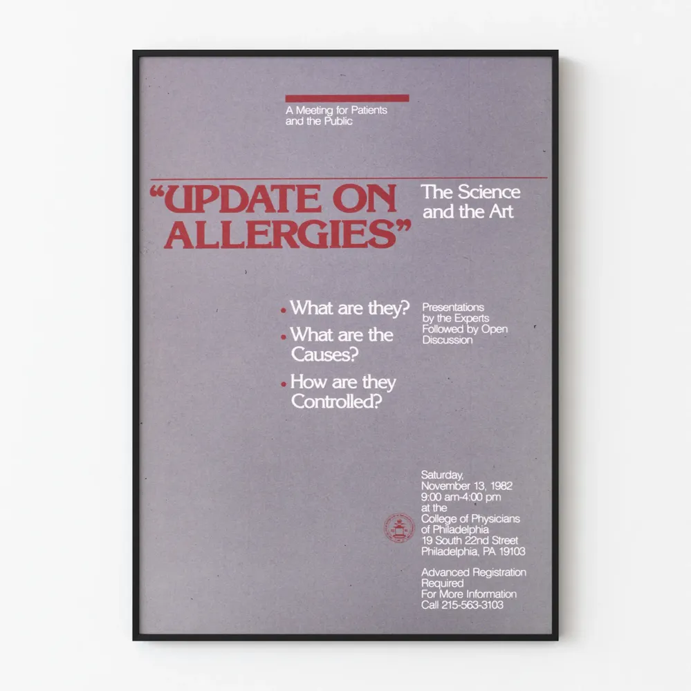 Poster Vintage 'Update on Allergies' - Décoration Murale Scientifique Artem Legrand