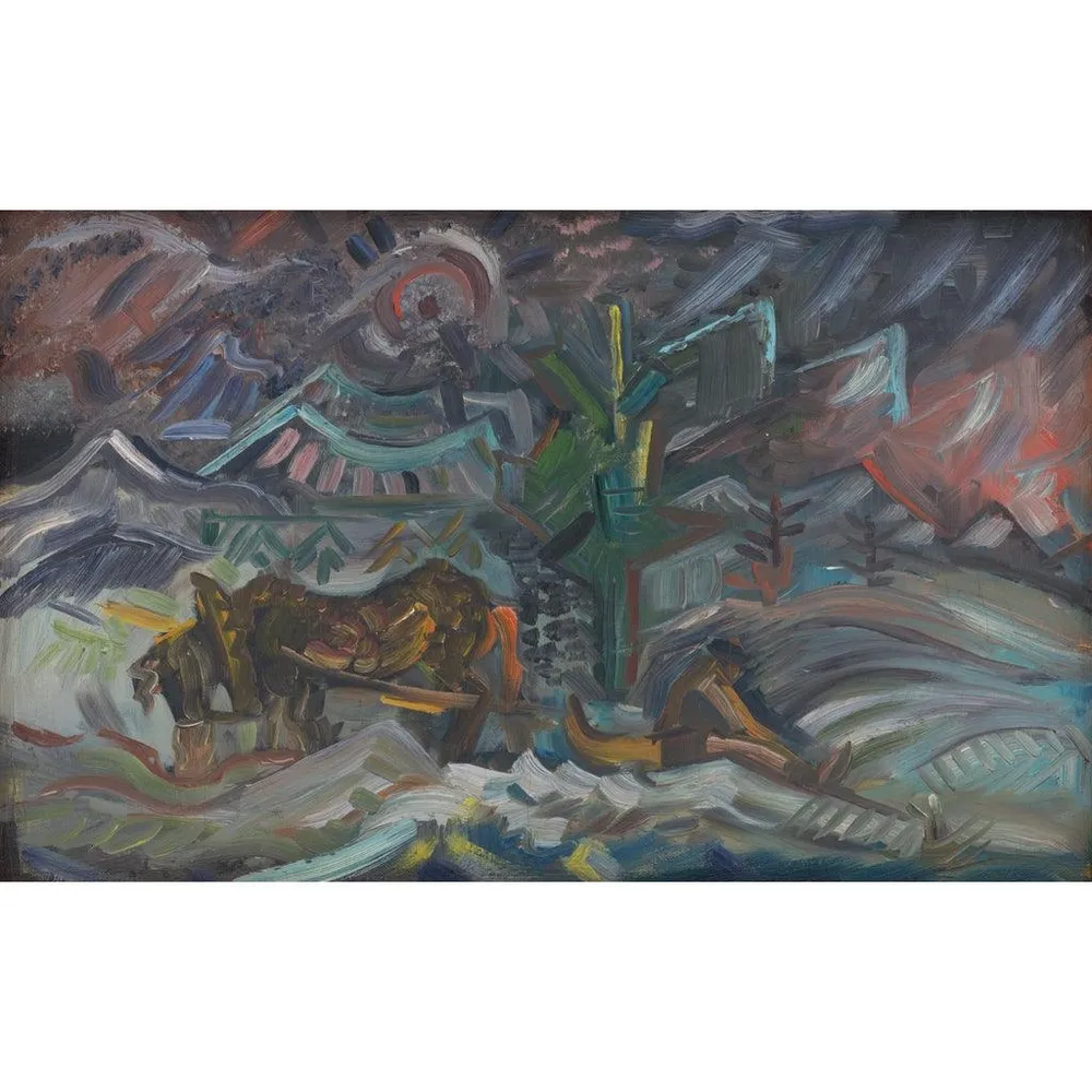 Tableau Agriculteurs au repos - Arnold Peter Weisz-Kubincan | Reproduction Artem Legrand