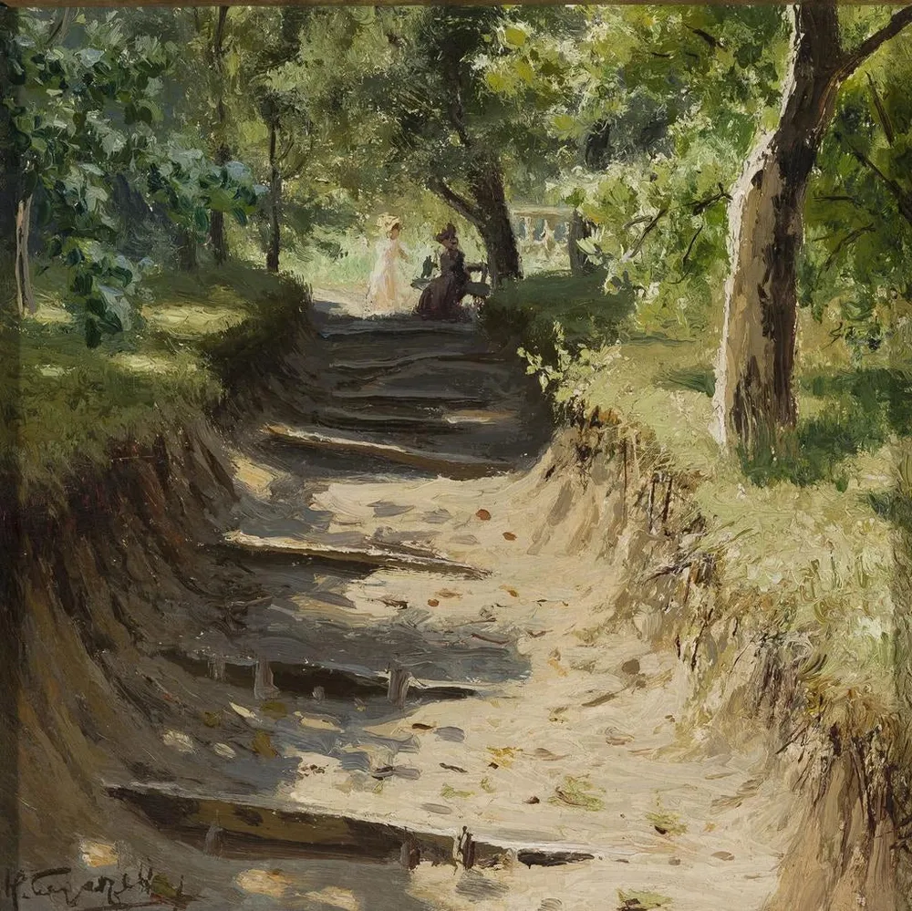 Tableau Allée dans le jardin - Nikolay Sergeyev | Reproduction Artem Legrand