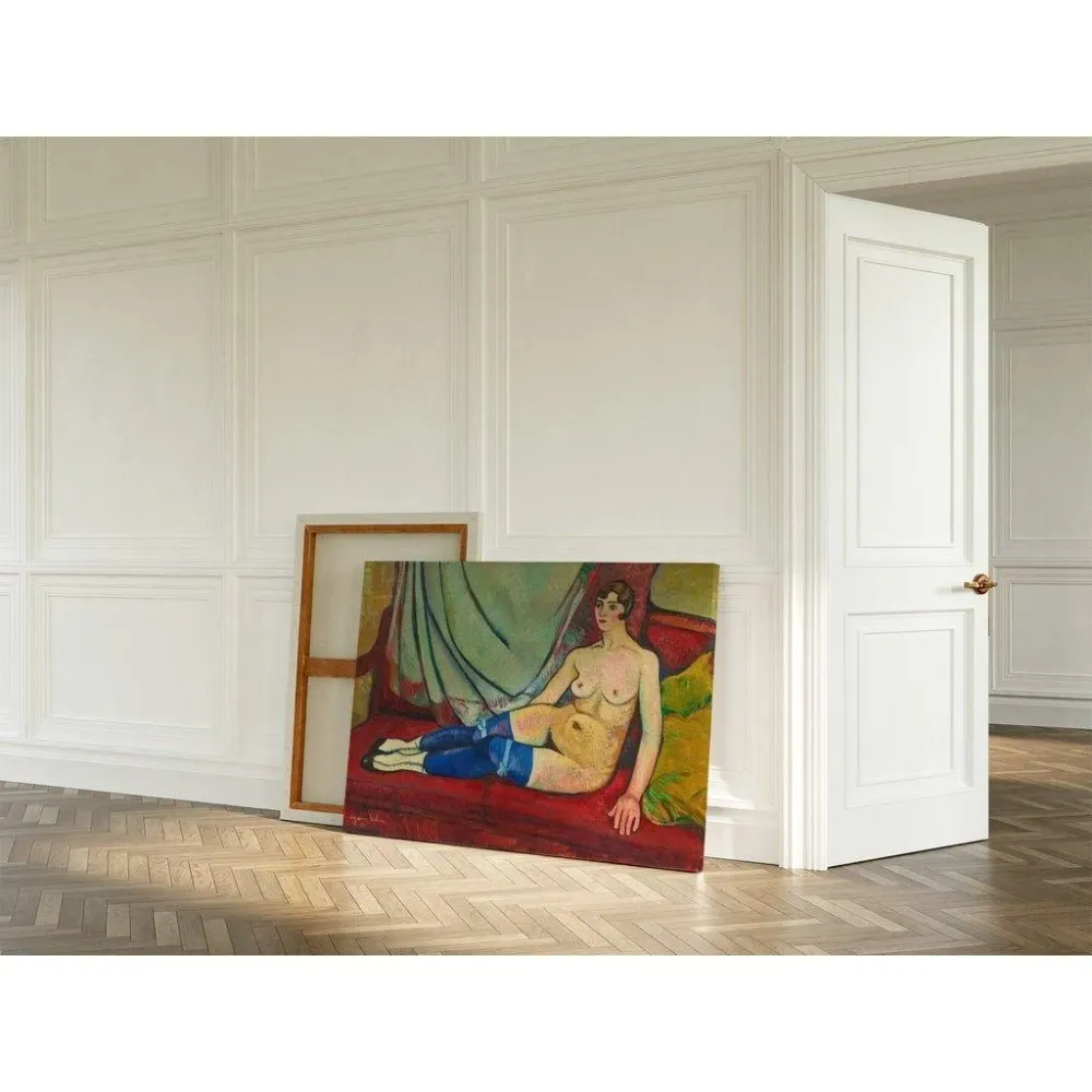 Tableau Nu aux bas bleus - Suzanne Valadon | Reproduction Artem Legrand