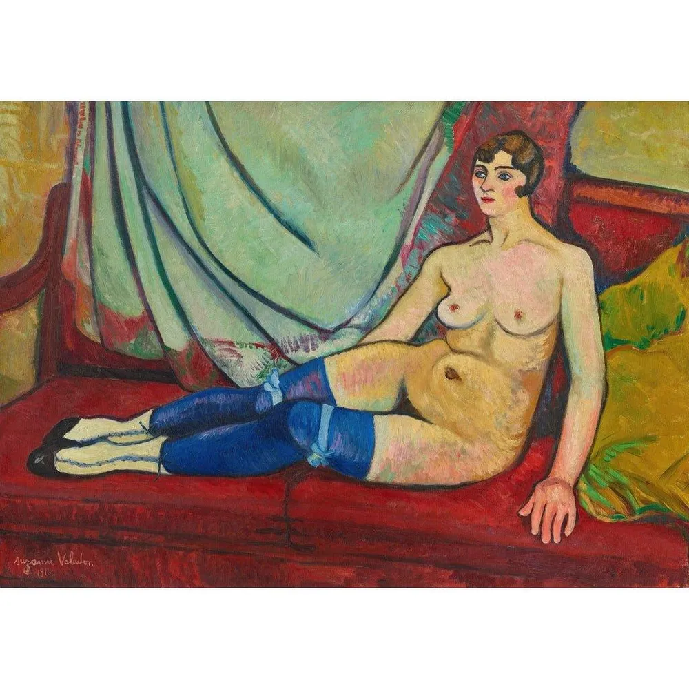 Tableau Nu aux bas bleus - Suzanne Valadon | Reproduction Artem Legrand