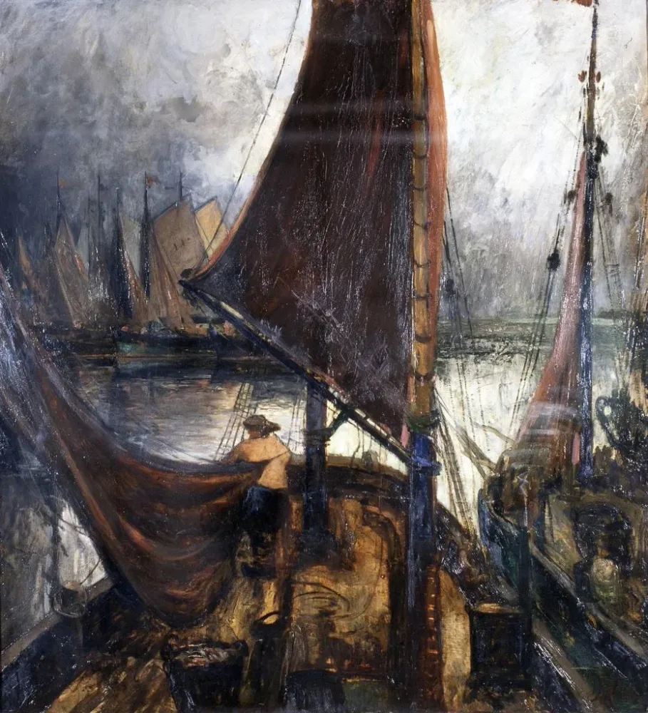 Tableau Bateaux de pêcheurs - Jozef De Coene | Reproduction Artem Legrand