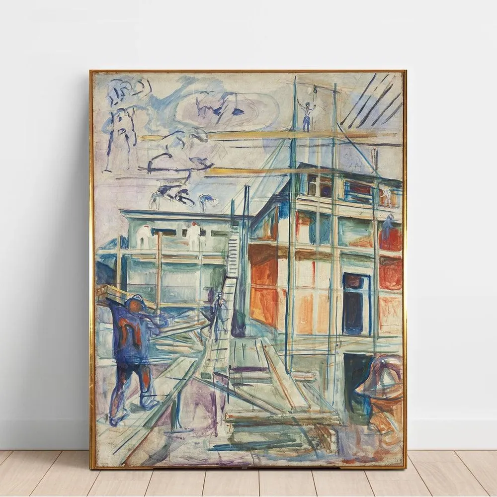 Tableau Building Winter Studio - Edvard Munch | Reproduction Artem Legrand