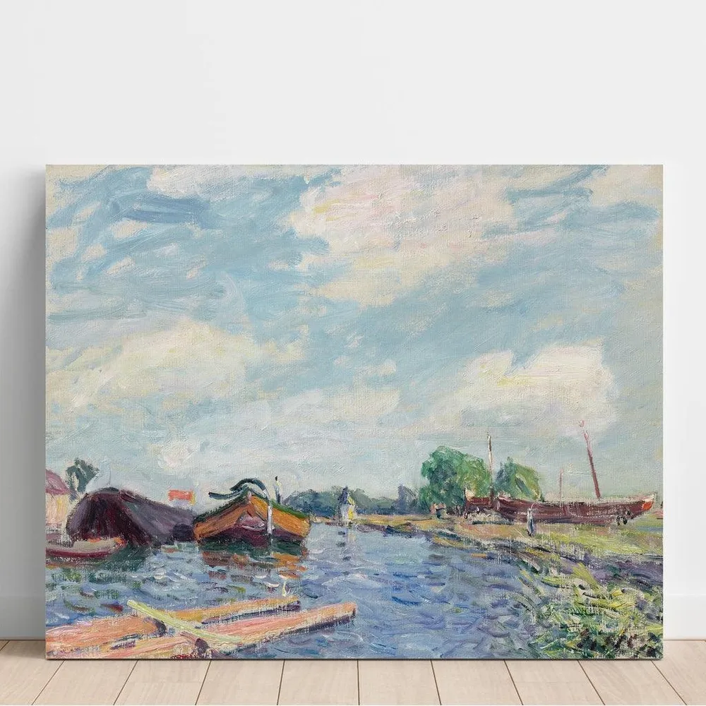 Tableau Canal du Loing à Saint-Mammès - Alfred Sisley | Reproduction Artem Legrand