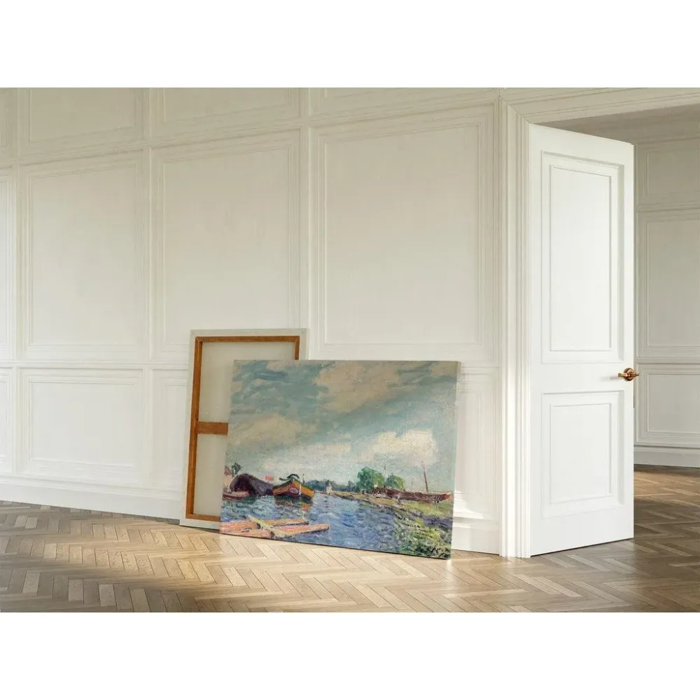 Tableau Canal du Loing à Saint-Mammès - Alfred Sisley | Reproduction Artem Legrand