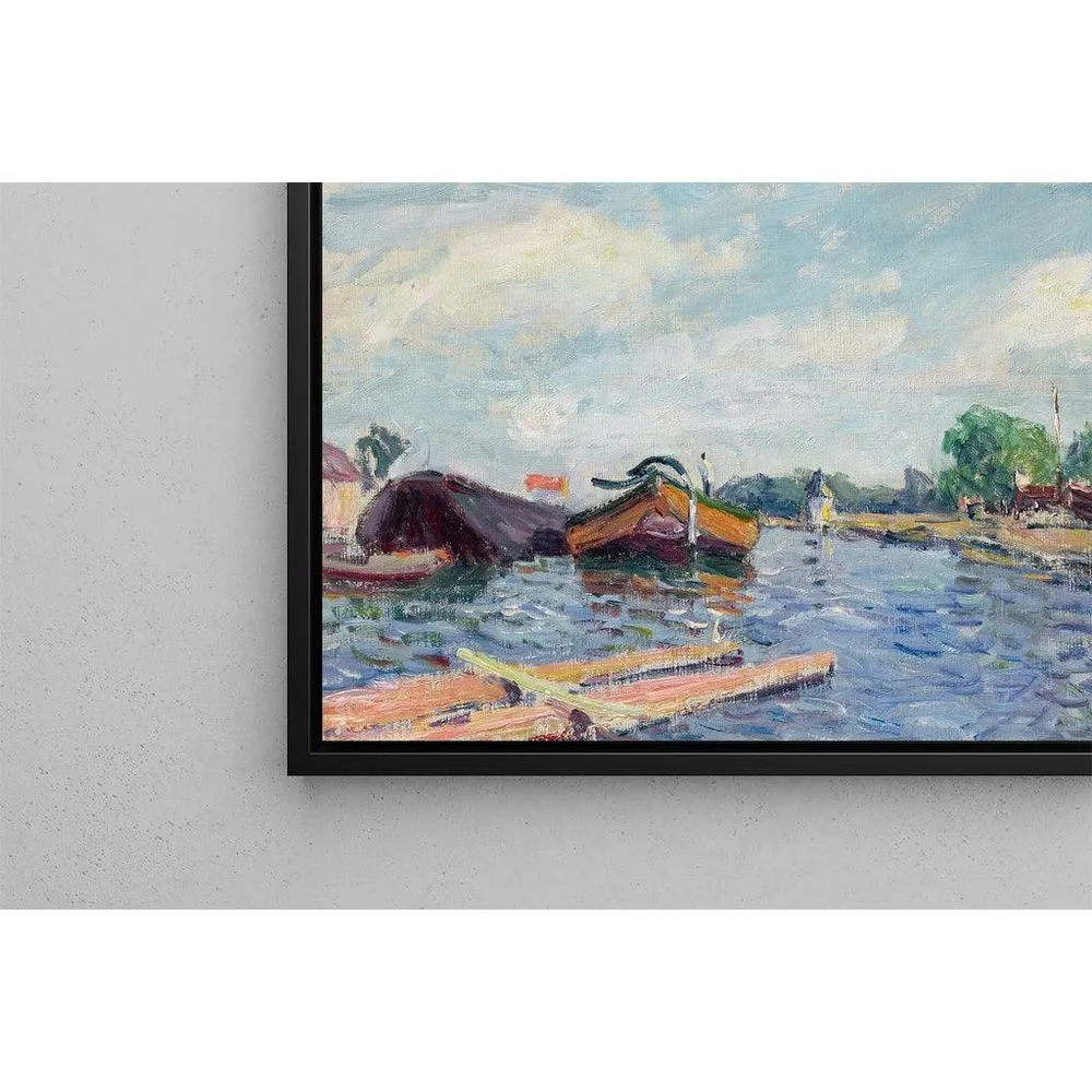 Tableau Canal du Loing à Saint-Mammès - Alfred Sisley | Reproduction Artem Legrand