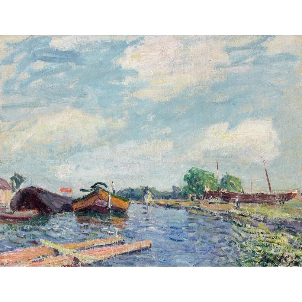 Tableau Canal du Loing à Saint-Mammès - Alfred Sisley | Reproduction Artem Legrand