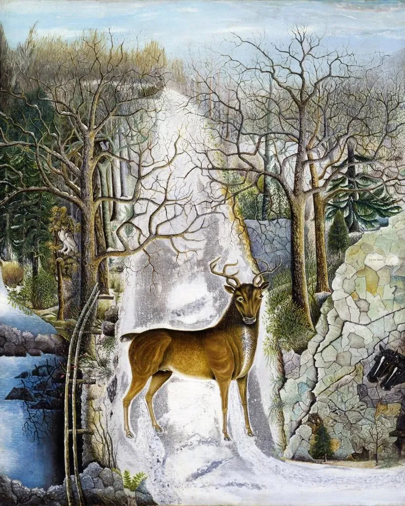 Tableau Cerf à Echo Rock - Anonyme | Reproduction Artem Legrand