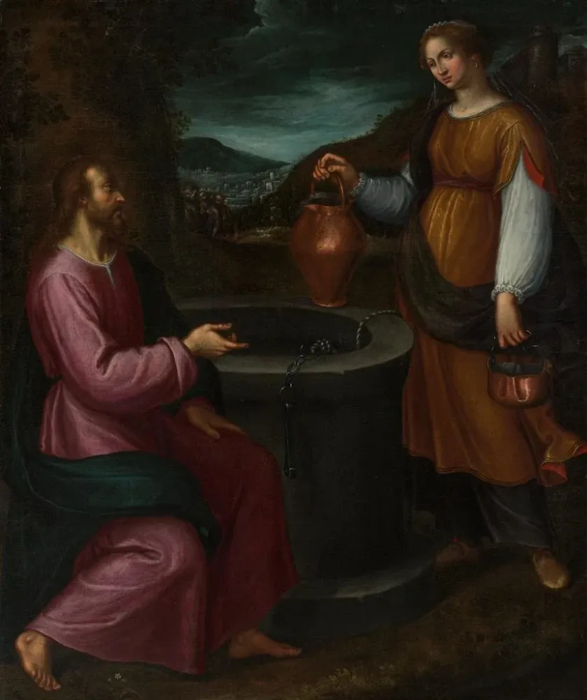 Tableau Le Christ et la Samaritaine - Antonio Mari | Reproduction Artem Legrand