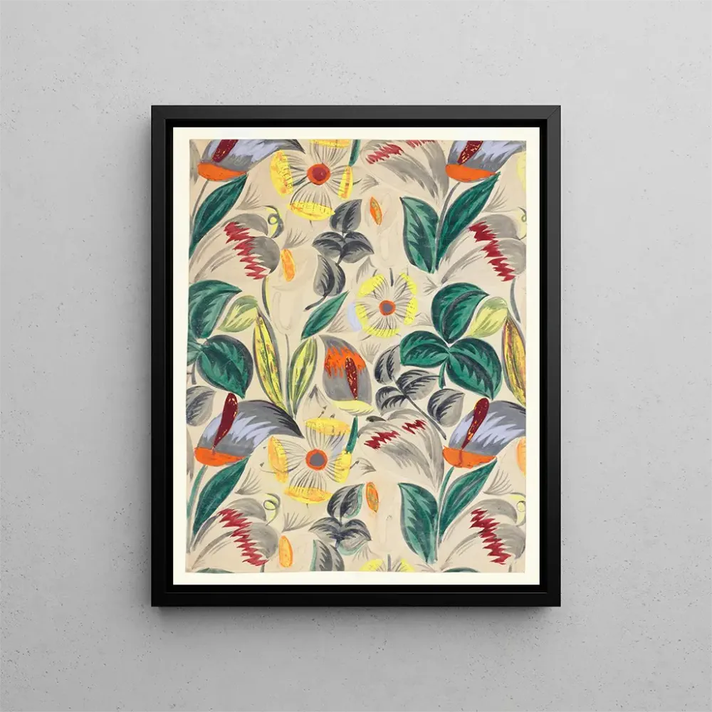 Tableau Design textile Fleurs tropicales II - Anonyme | Reproduction Artem Legrand