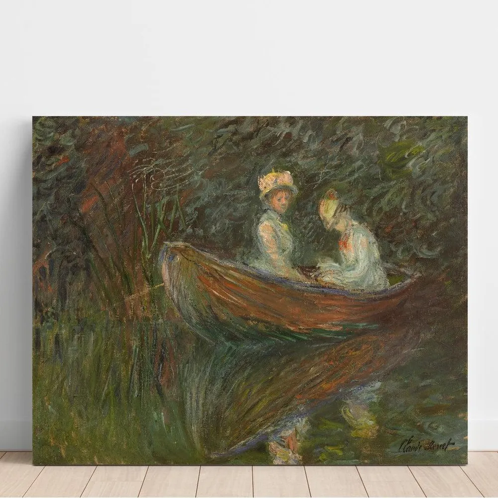 Tableau Deux femmes en barque - Claude Monet | Reproduction Artem Legrand