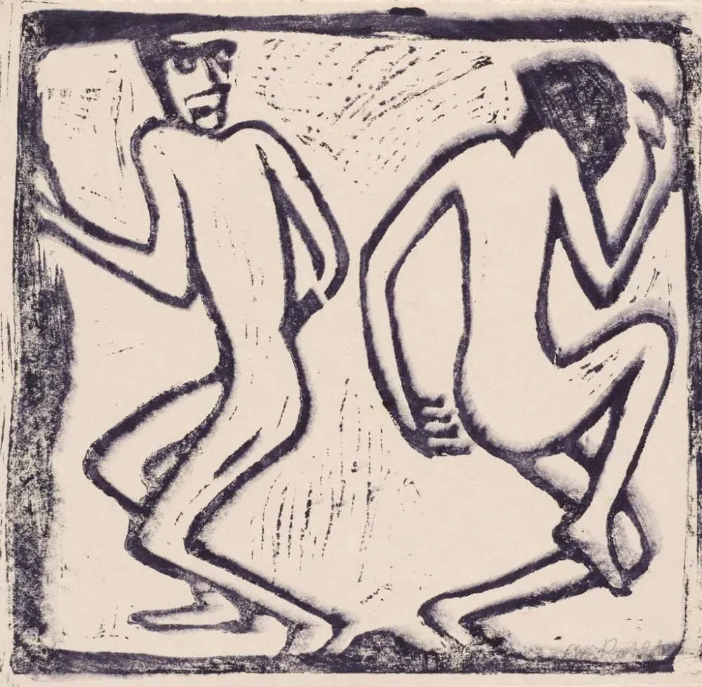 Tableau Deux figures dansantes - Christian Rohlfs | Reproduction Artem Legrand