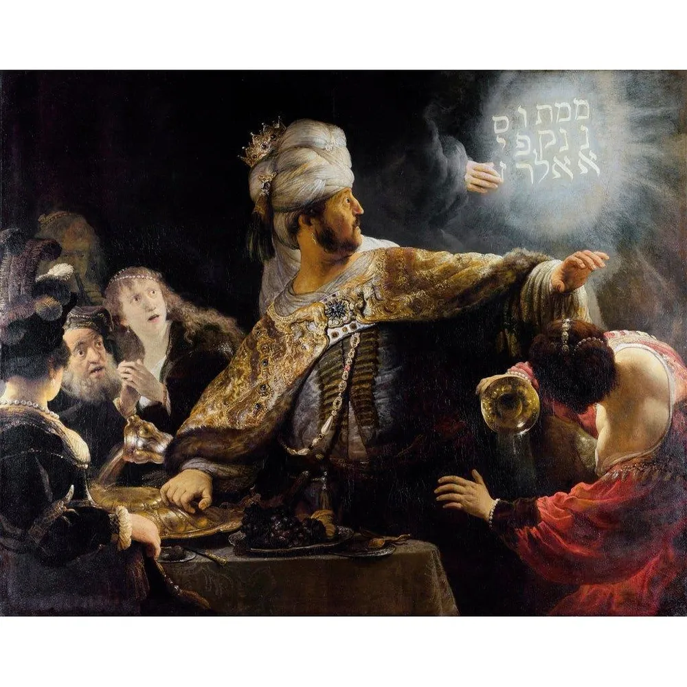 Tableau Le festin de Belshazzar - Rembrandt van Rijn | Reproduction Artem Legrand
