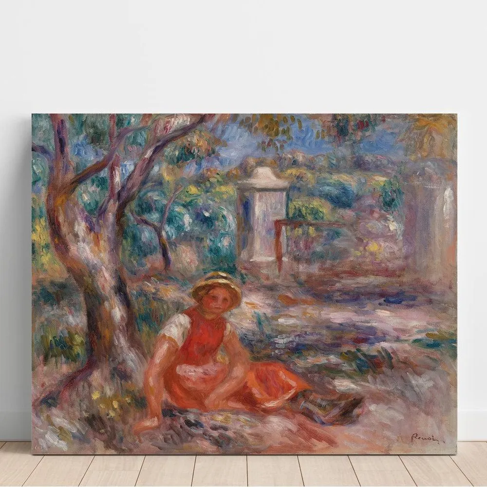 Tableau Fillette au pied d'un arbre - Pierre-Auguste Renoir | Reproduction Artem Legrand