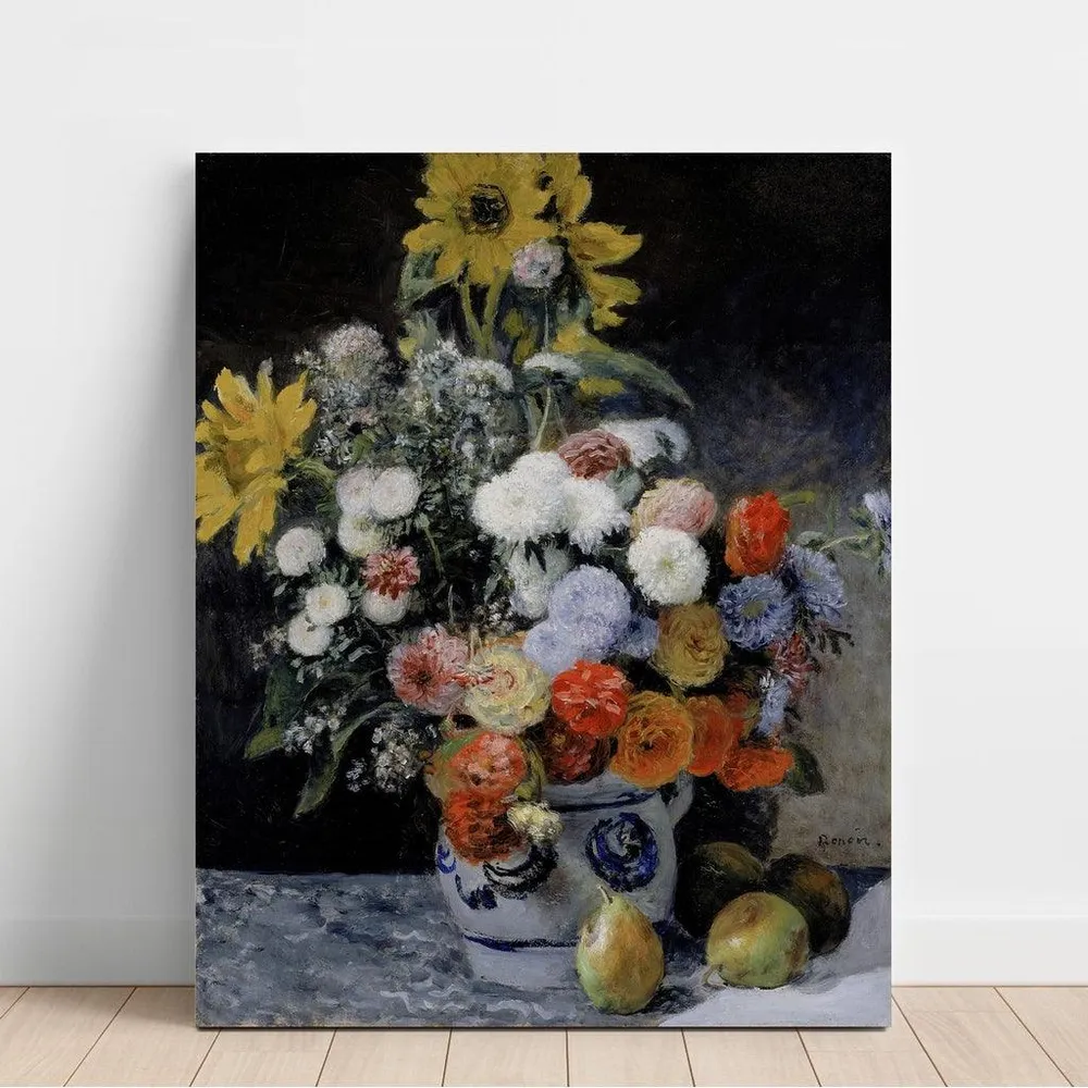Tableau Fleurs mélangées dans un pot en terre cuite - Pierre-Auguste Renoir | Reproduction Artem Legrand
